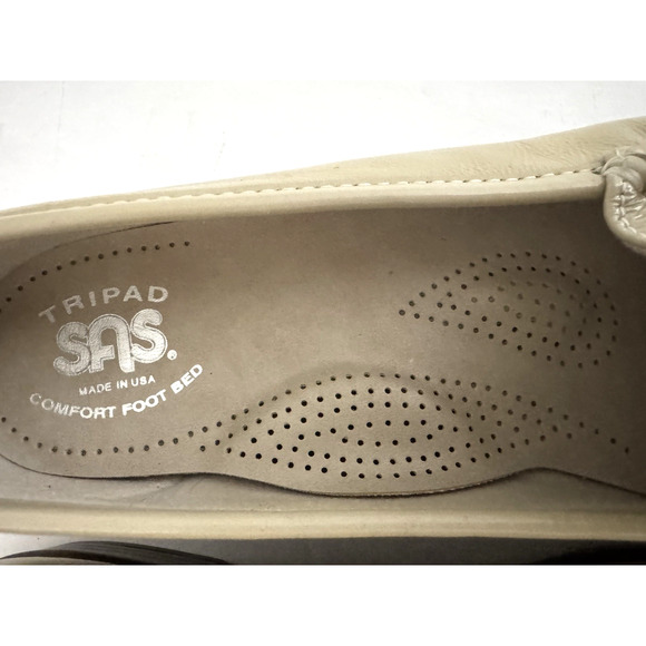 SAS Tripad-Moc Metro Loafers 8W Beige Patent Leather Horsebit Comfort Walk - Picture 4 of 11